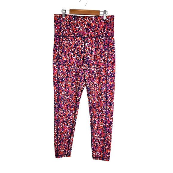 Ideology Compression Side-Pocket Cropped Leggings Multicolor Abstract Pattern M - Picture 1 of 14